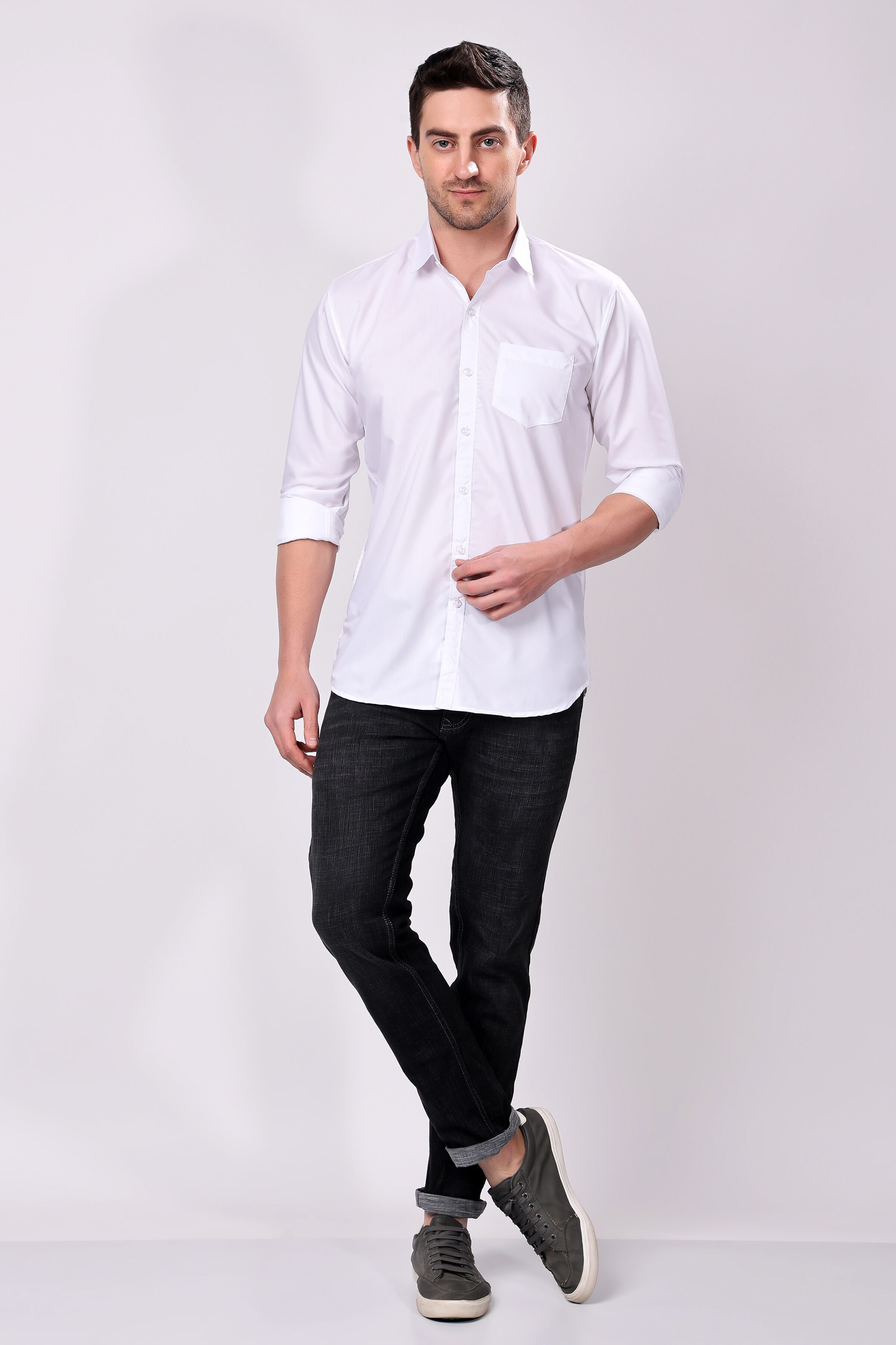 MENS WHITE STAIN PROOF-SHIRT